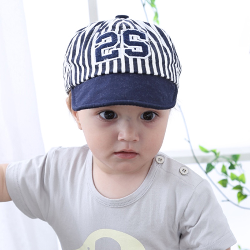 Nón Chơi Bóng Chày Bằng Cotton Mềm Mại Với Họa Tiết Sọc Dùng Cho Trẻ Nhỏ