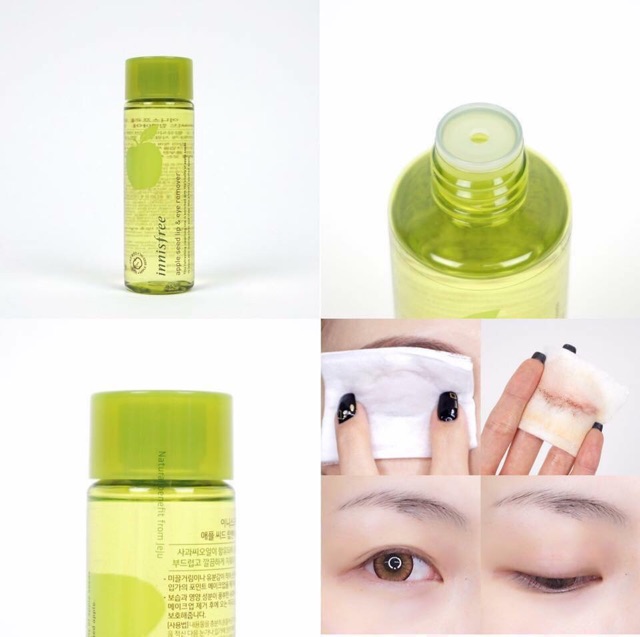 Tẩy Trang Mắt Môi Táo Xanh INNISFREE Apple Seed Lip & Eye Remover