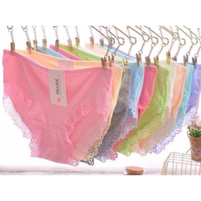 Lố 10 quần lót cotton Modal mã 017 chất siêu mềm thoáng mát