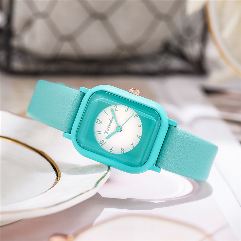 Đồng Hồ Quartz Nữ Mặt Chữ Nhật Dây Da Thời Trang