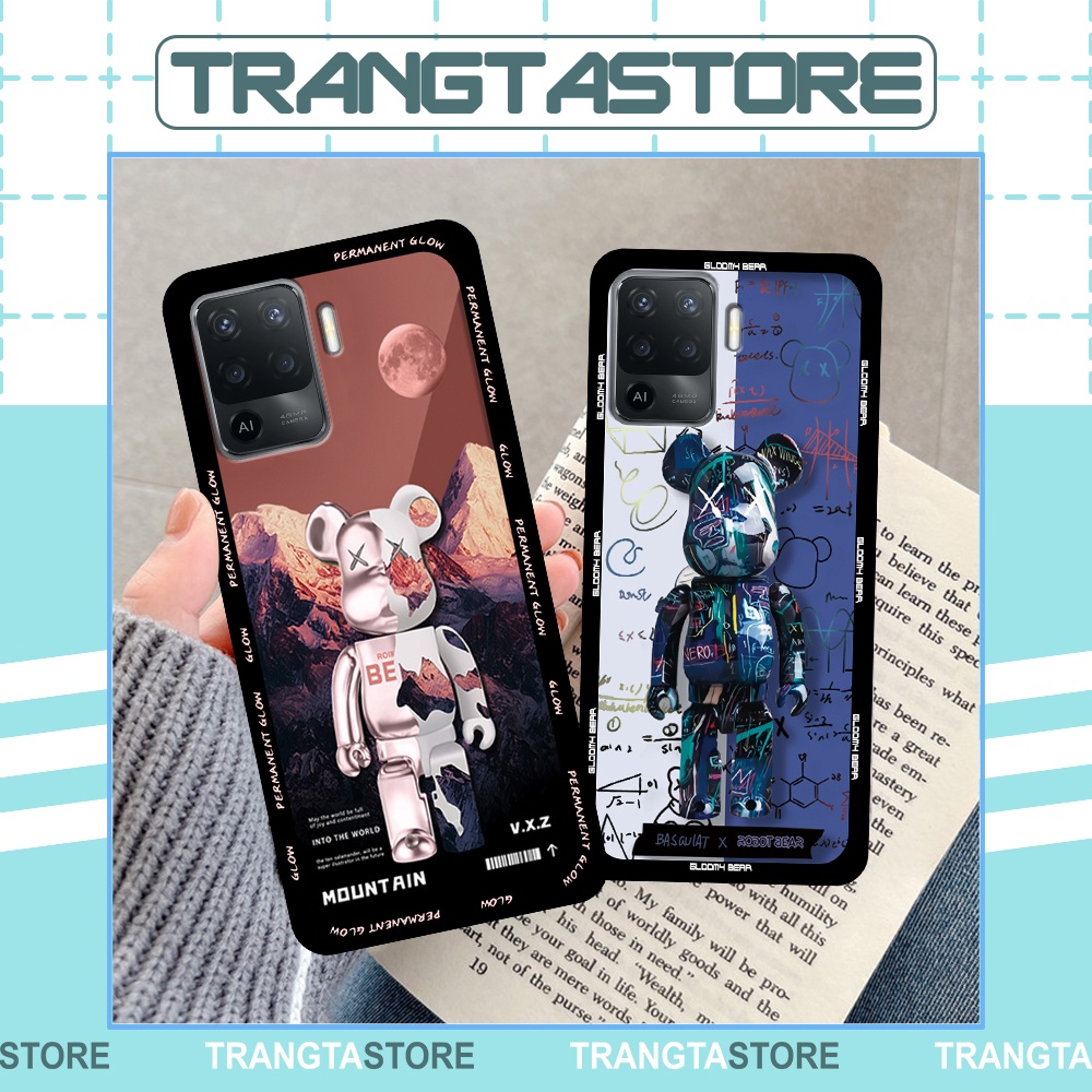 Ốp Oppo A94 in hình gấu Bearbrick,Mouutain,xanh,đen,đỏ giá rẻ