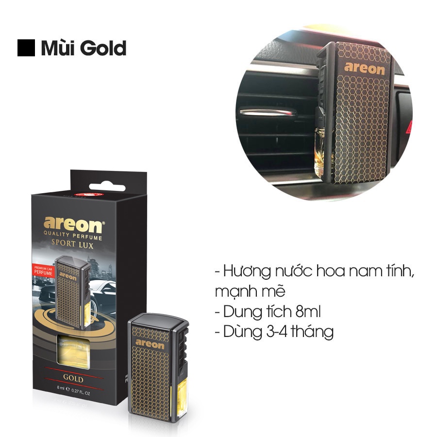 Nước hoa kẹp cửa gió Areon Gold Sport Lux