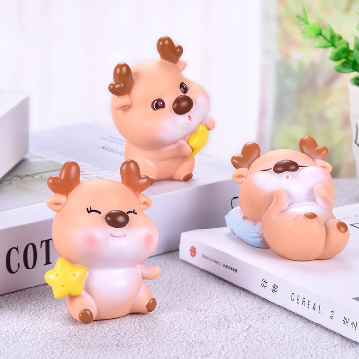 Mô hình Hươu mập dễ thương cho các bạn trang trí móc khóa, làm Jibbitz, DIY