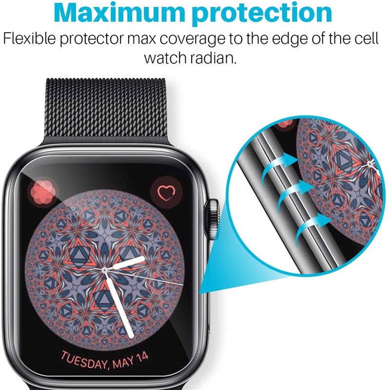 Kính cường lực bảo vệ màn hình cho đồng hồ Apple Watch 7 6 SE 5 4 45MM 41MM 40MM 44MM iWatch 3 2 38