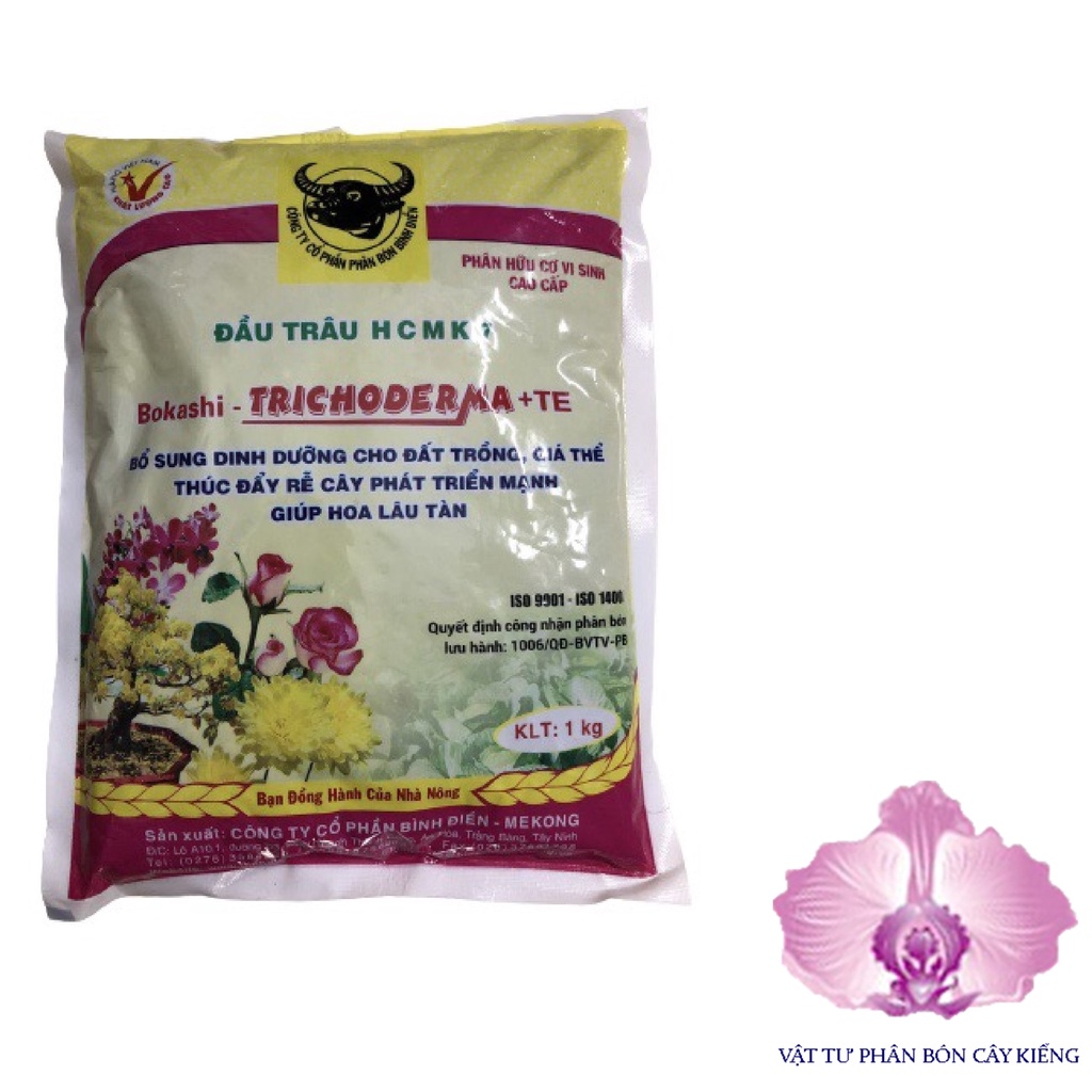 Phân Bón Hữu Cơ Vi Sinh Cao Cấp Đầu Trâu HCMK7 Bokashi - Trichoderma + TE - #153A# 1kg