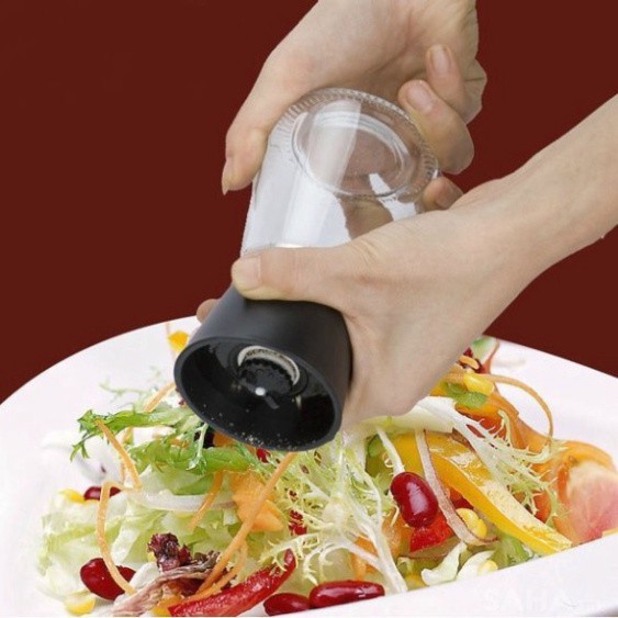 DỤNG CỤ NGHIỀN TIÊU CẦM TAY thủy tinh nắp INOX