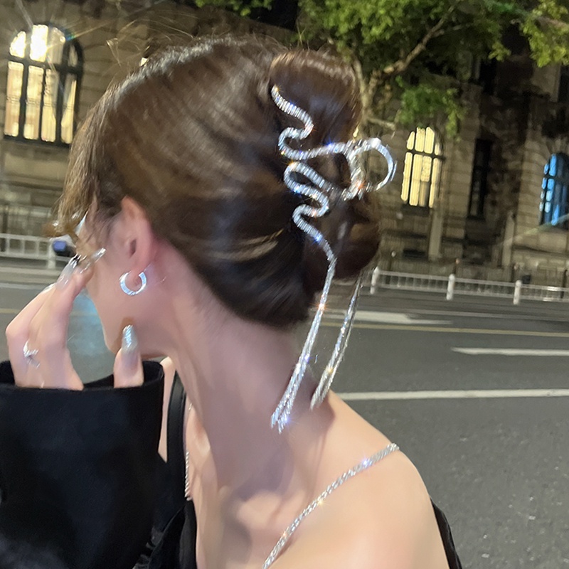 Kẹp Tóc Tua Rua Cố Định Đường Cong Lớn Phong Cách Hàn Quốc Cho Nữ