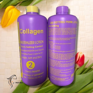 Thuốc uốn tóc setting Cibi collagen 1000ml( 1 cặp số 1 + số 2)