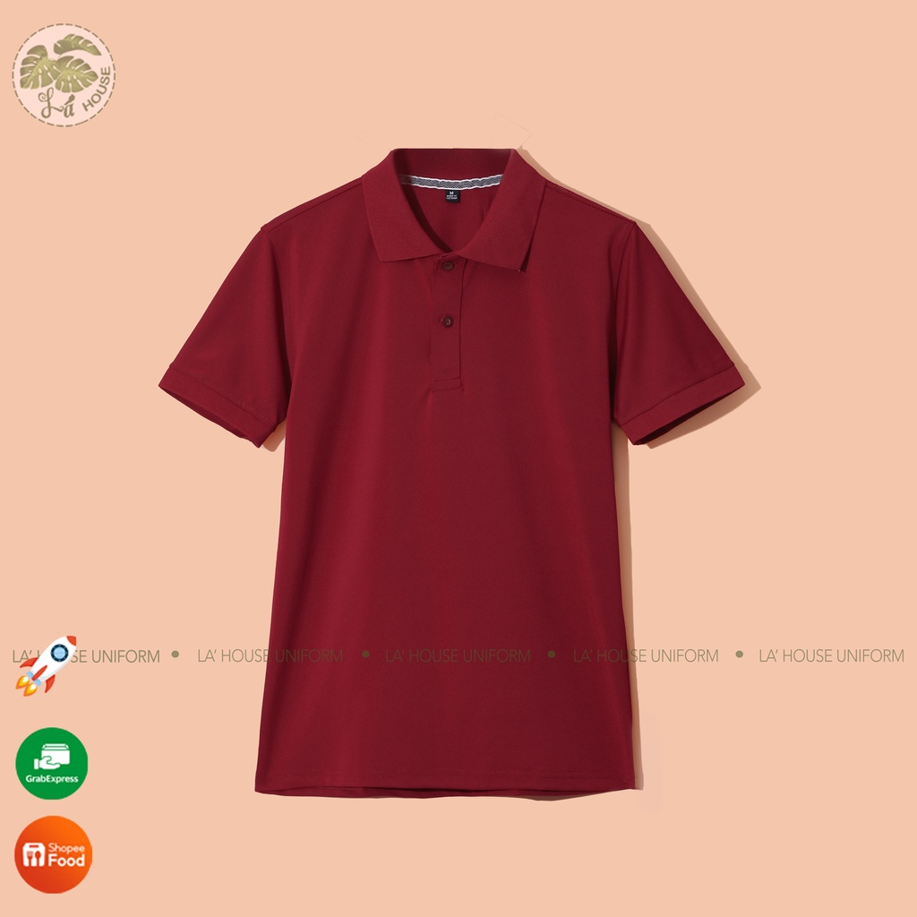Áo thun polo màu đỏ đô La' House Uniform
