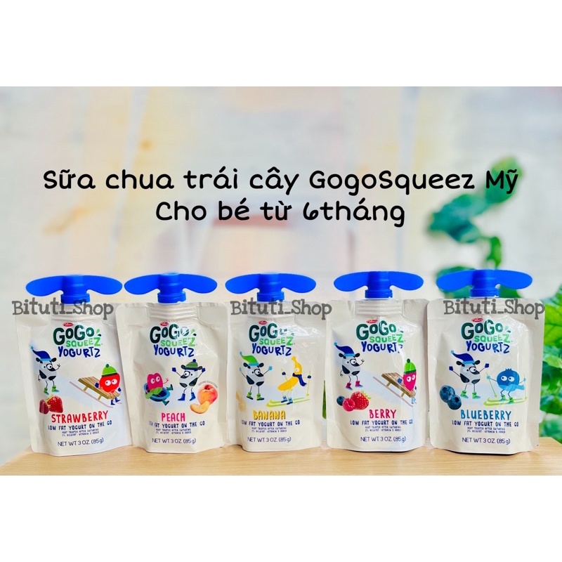 Sữa chua Gogo Squeez Mỹ dạng túi vị trái cây cho bé 6tháng  - Bituti Shop