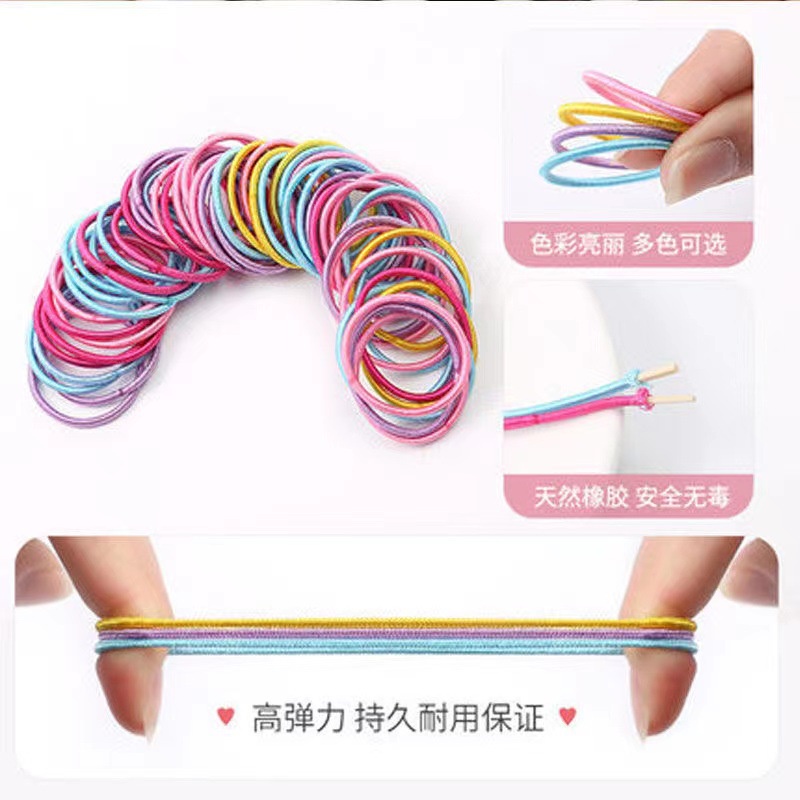 Dây Buộc Tóc Cao Su Co Giãn Thiết Kế Xinh Xắn Thời Trang Cho Bé Gái