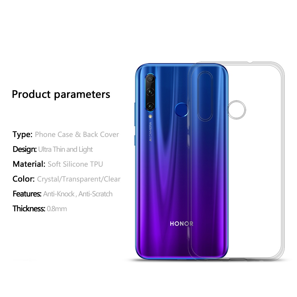 Ốp Điện Thoại Silicon TPU Mềm Trong Suốt Siêu Mỏng Cho HuaWei Honor 10i 20i 30i 20E 20S 30S