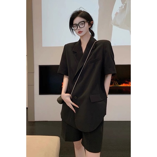 Set áo blazer quần đùi suông mẫu mới 2021