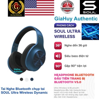 Tai Nghe Bluetooth Headphone Soul Ultra Wireless Dynamic Bass, Bluetooth 5.0, Nghe Đến 36 giờ - Hàng Chính Hãng