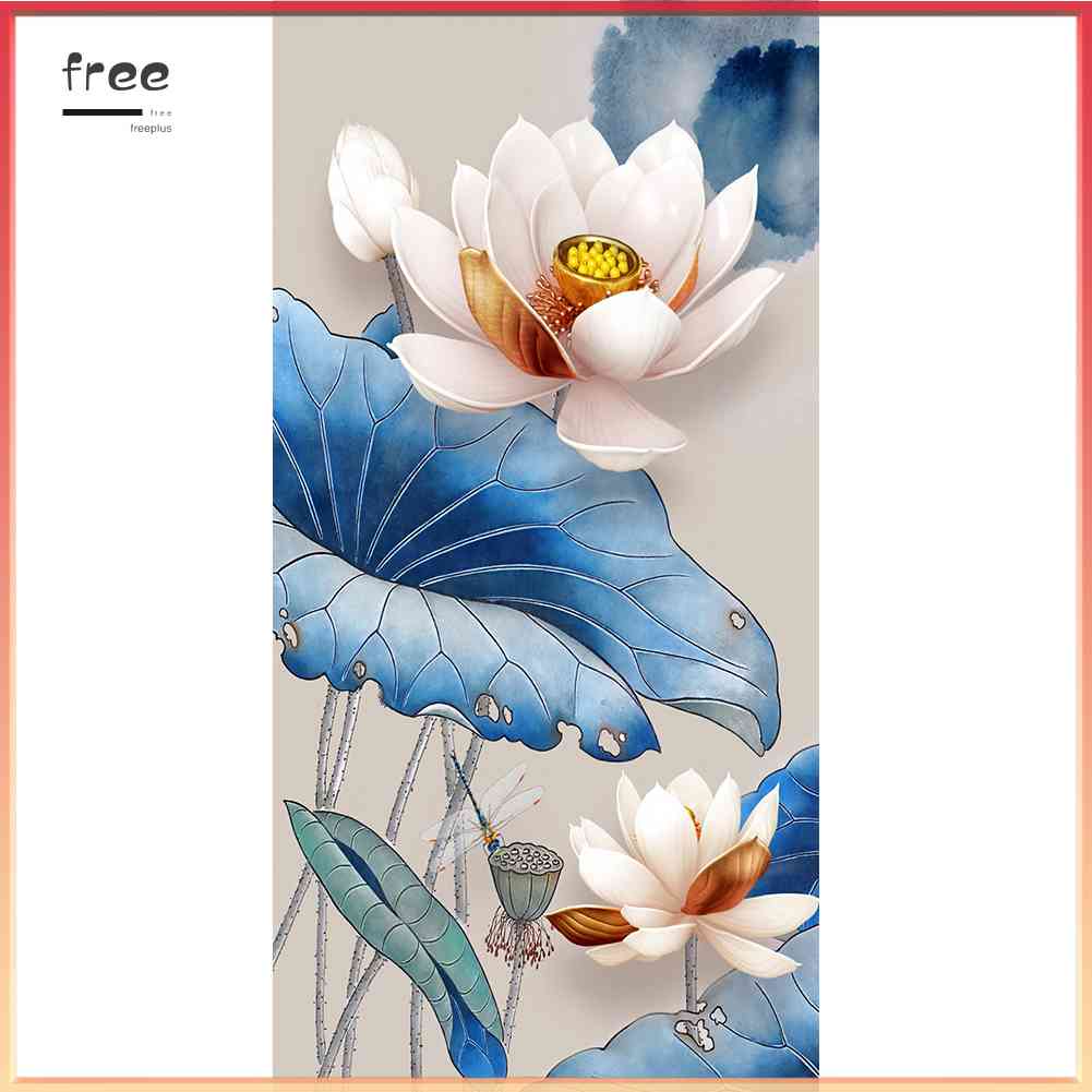 Bộ Tranh Đính Đá DIY Hình Hoa Sen Đẹp Mắt Sang Trọng