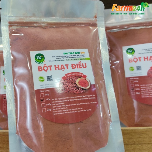 Bột hạt điều đỏ nguyên chất 100% không phẩm màu – 150g/500g