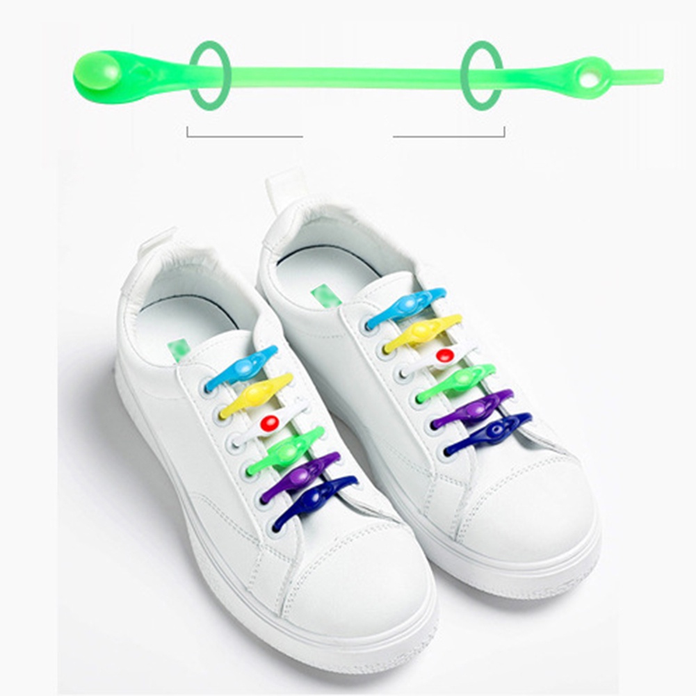Dây Giày Thể Thao Bằng Cao Su Silicone Co Giãn Tốt Nhanh Khô Nhiều Màu Cho Nam Và Nữ