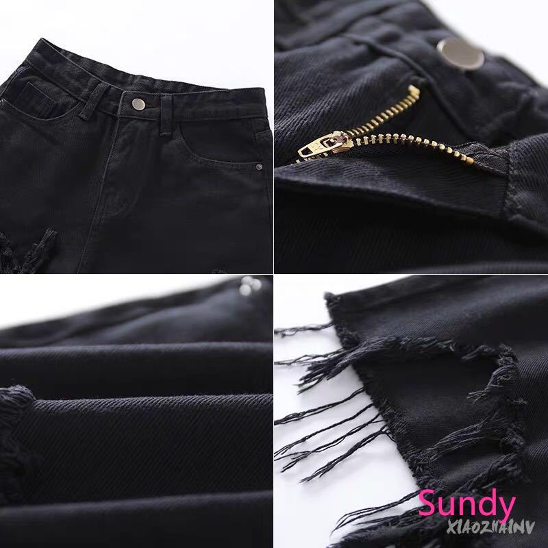 Quần short denim ống rộng lưng cao thời trang hè cho nữ