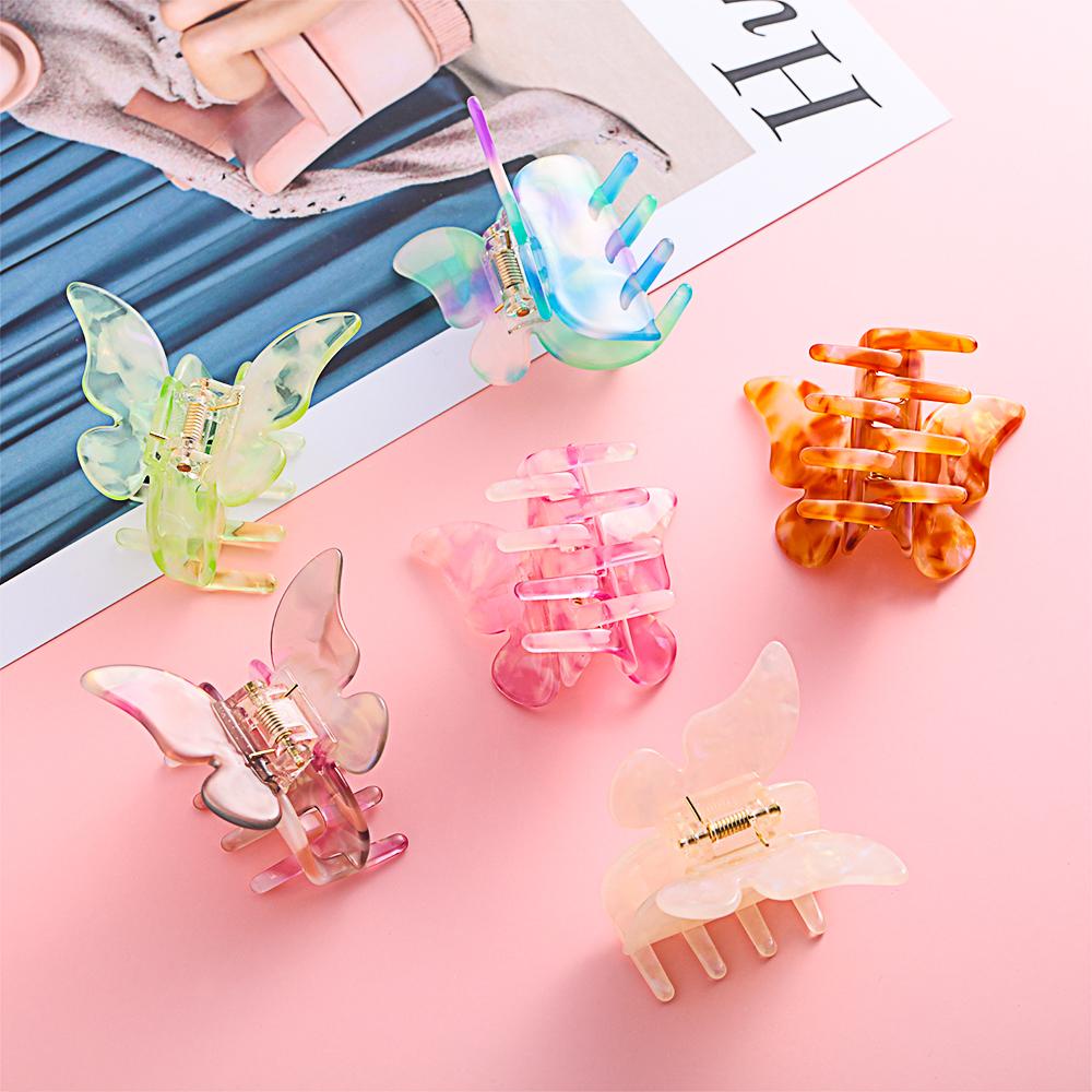 LANSEL Kẹp Tóc Càng Cua Bằng Acrylic Mỏng Phong Cách Vintage