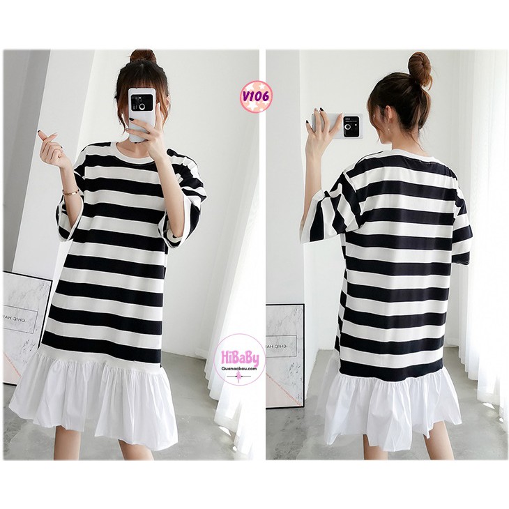 Váy Bầu Sau Sinh có thiết kế cho con bú V106