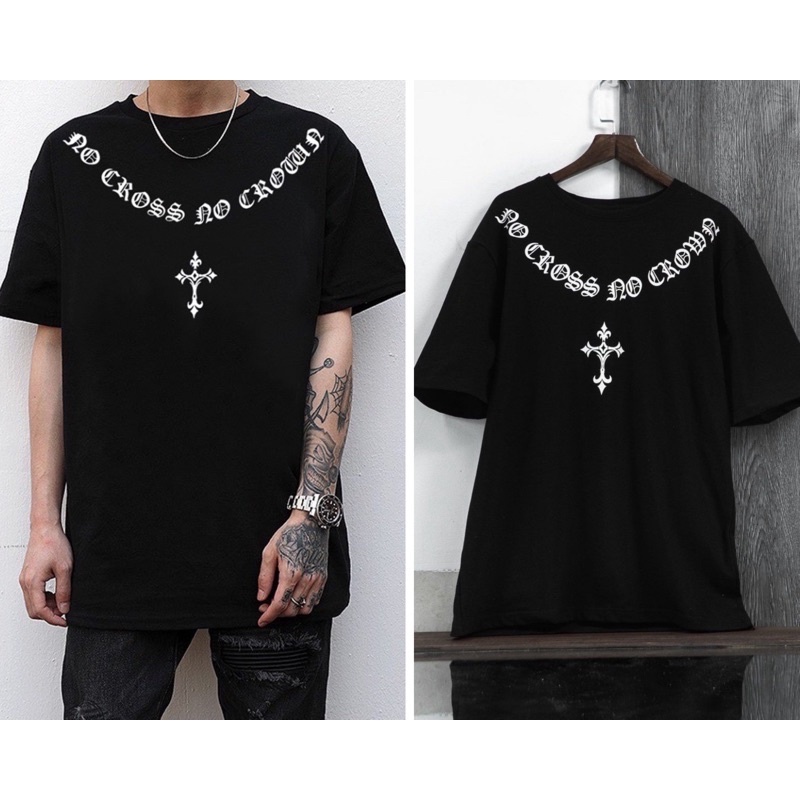 Áo thun unisex No Cross No Crown / Áo phông Mikenko chất cotton mềm thấm hút cực tốt | BigBuy360 - bigbuy360.vn
