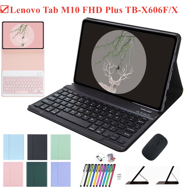 Bao Da Máy Tính Bảng Có Bàn Phím Bluetooth Không Dây + Chuột Cho Lenovo Tab M10 FHD Plus (2nd Gen) TB-X606F / TB-X606X 10.3 "