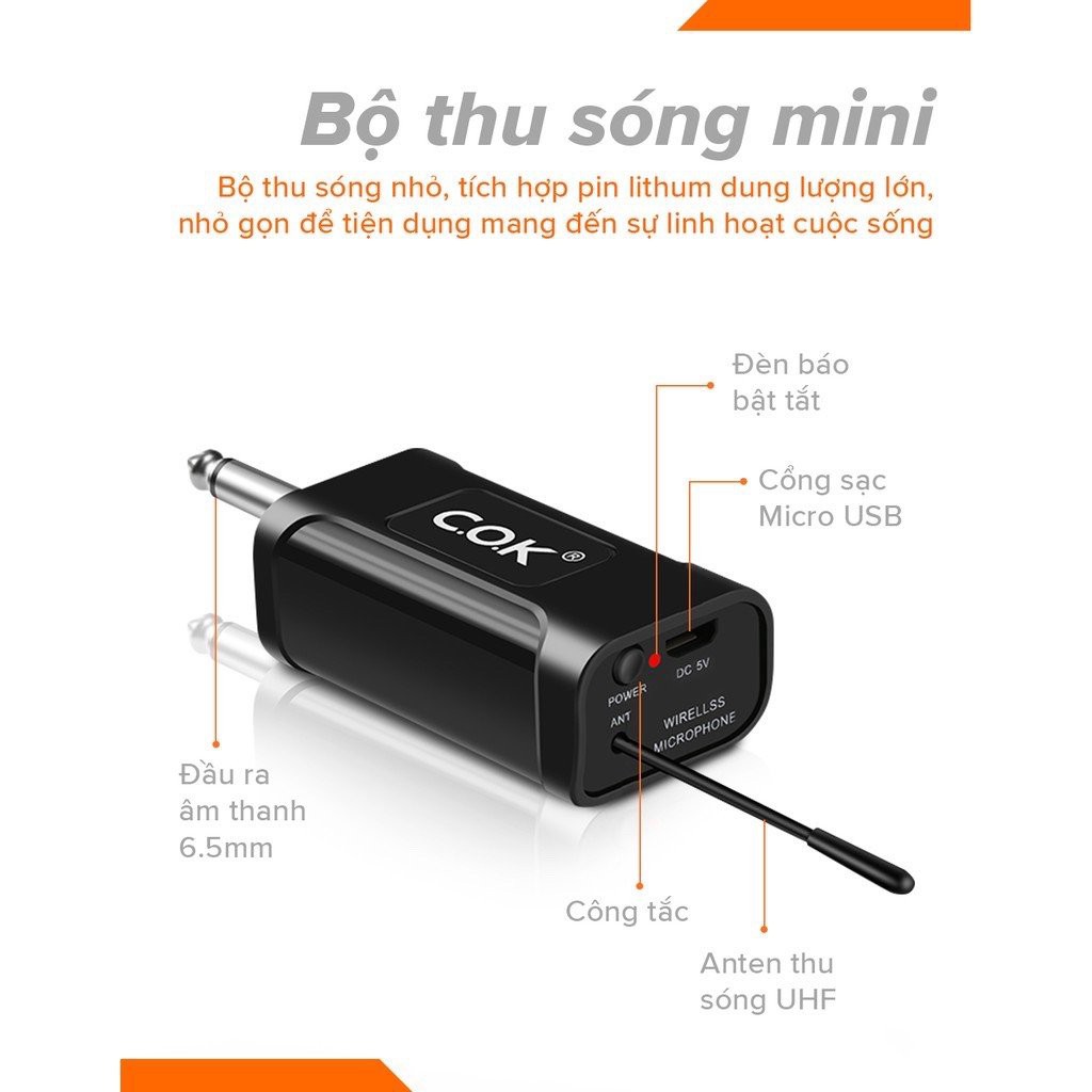 Micro Không Dây COK ST-304 CHÍNH HÃNG - BH 12 tháng - Micro Karaoke Chuyên Dành Cho Mọi Loa Kéo Và Âm Ly - Lỗi Đổi Mới