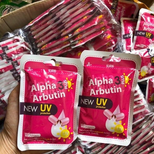 Vỹ 10 Viên kích Trắng ALPHA ARBUTIN 3 Plus NEW UV Thái Lan