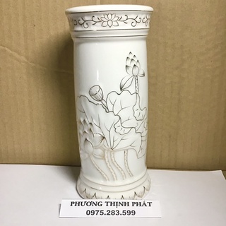 [19Cm] Bình Bông/ Ống Nhang Sứ Ngọc Trắng Cỡ Nhỏ