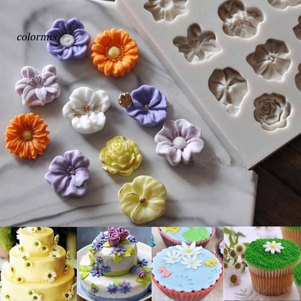 CLMX♥11 Cavity Silicone Rose Flower Cake Mold Chocolate Pastry Baking Tray DIY Tool