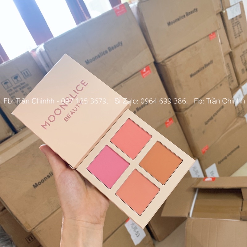 BILL US - Bảng phấn má hồng MoonSlice Beauty Blushing Moon 4 ô tone hồng, cam siêu xinh