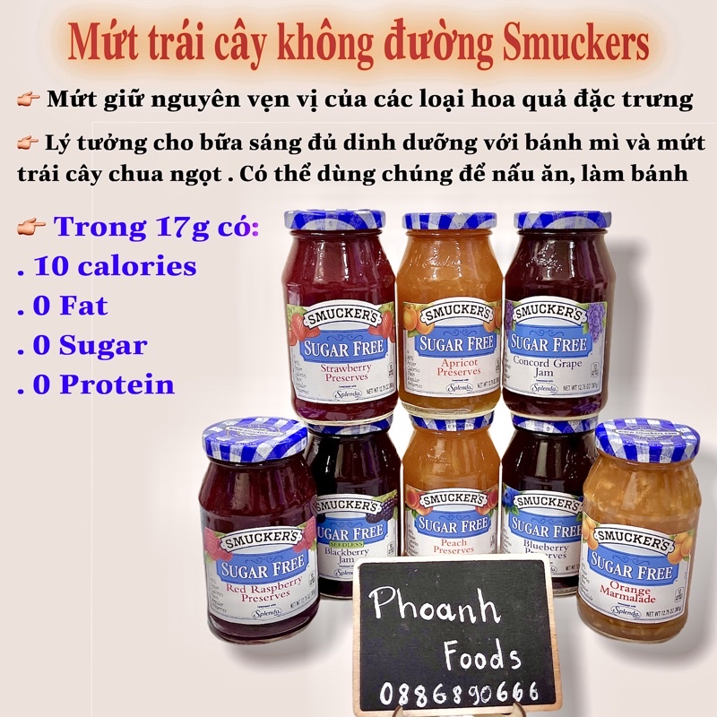Mứt trái cây ăn kiêng Smuckers
