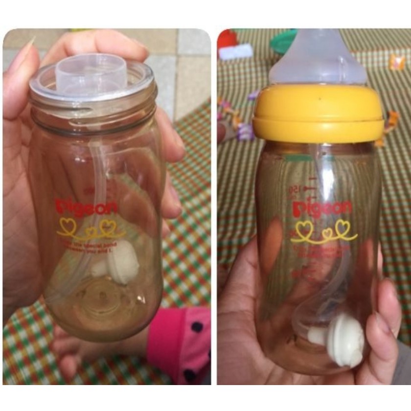 Van chống sặc bình sữa Pi geon cổ rộng hỗ trợ hút mọi tư thế