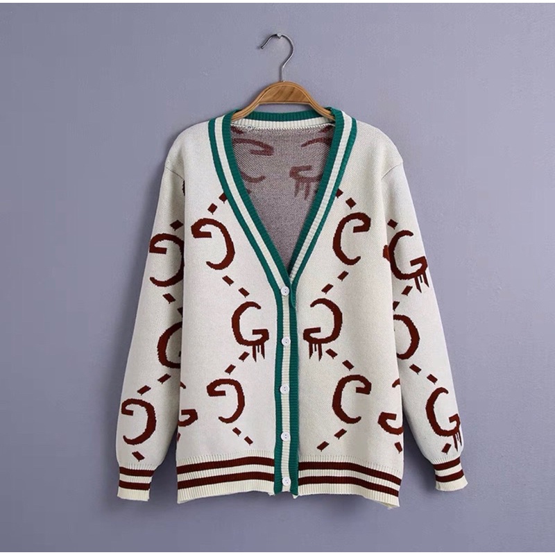 Áo khoác len cardigan cổ tim họa tiết mẫu mới