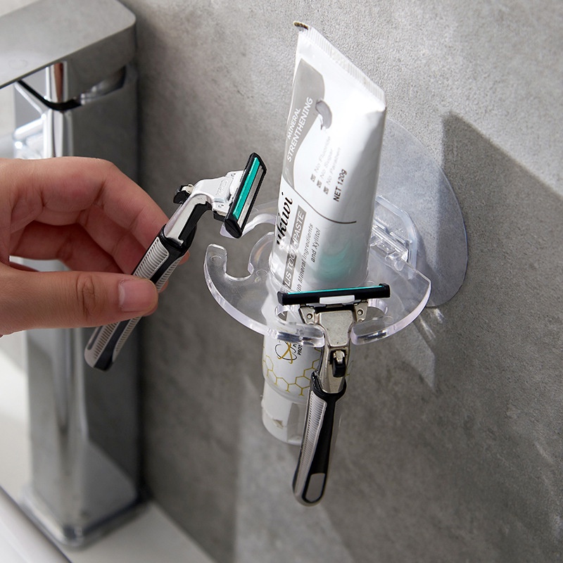 1 Giá Đỡ Bàn Chải Đánh Răng Gắn Tường Chống Thấm Nước Không Đục Lỗ Đa Năng Cho Nhà Tắm