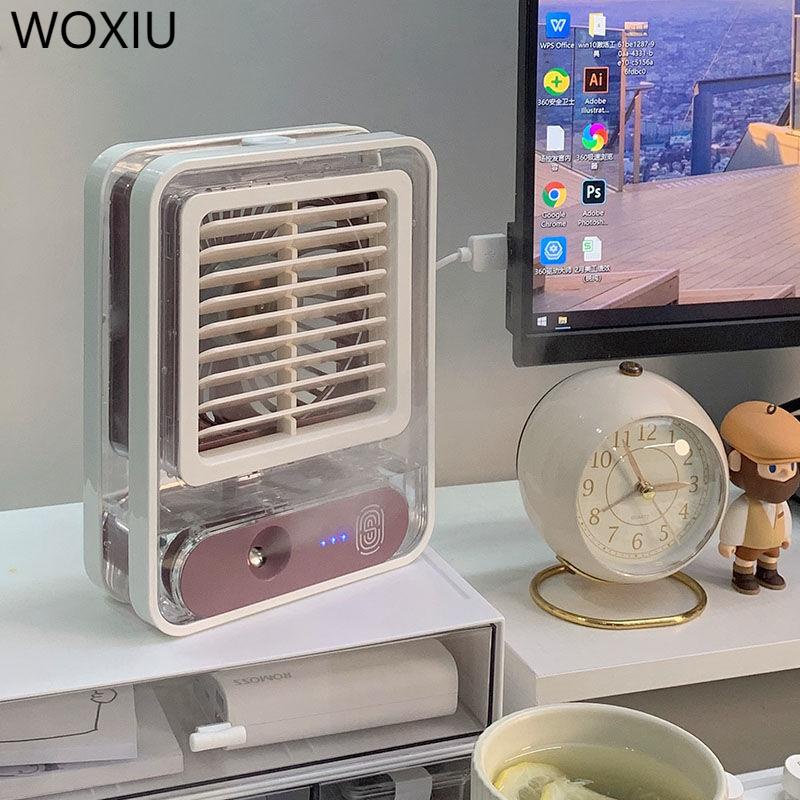 Quạt Phun Sương Làm Mát Mini Cầm Tay Không Ồn Sạc usb Cho Học Sinh
