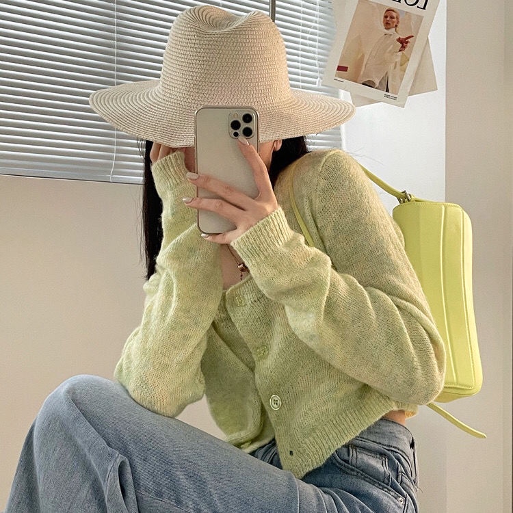 Áo Cardigan Dệt Kim Tay Dài Phong Cách Thời Trang Hàn Quốc Dành Cho Nữ