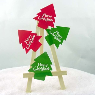 Sticker / tem dán Merry christmas cây thông bảng 8 miếng