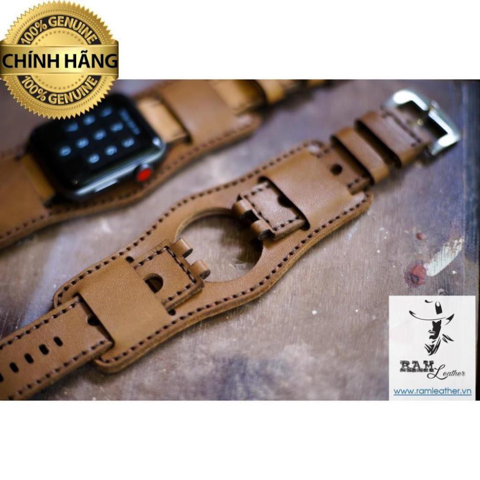 DÂY ĐÔNG HỒ DA BÒ THẬT RAM BUNDSTRAP B2+ PEBBLE VÀNG SỮA-CHÍNH HÃNG RAM LEATHER .