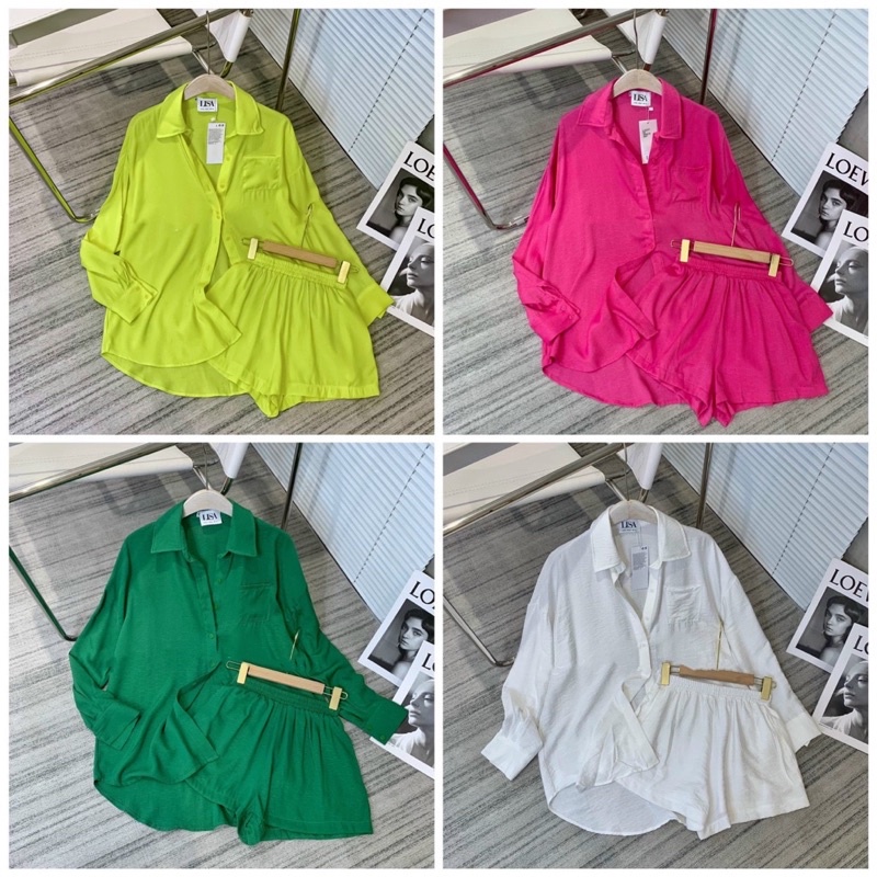 Set Bộ Áo Sơ Mi Trơn + Quần