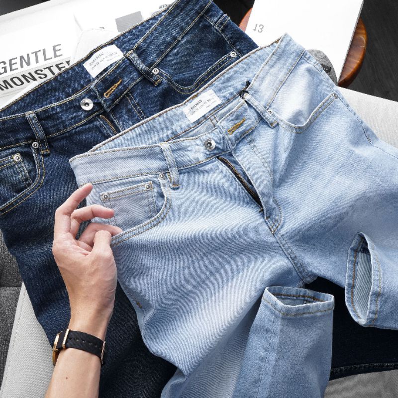 Quần jean xanh nam xuất xịn ống ôm skinny | BigBuy360 - bigbuy360.vn