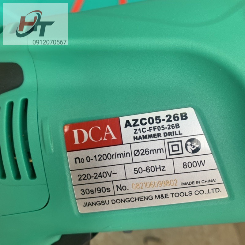Máy Khoan Bê Tông 800w DCA AZC05-26B Khoan Bê Tông 3 Chức Năng Hàng Chính Hãng Bảo Hành 6 Tháng