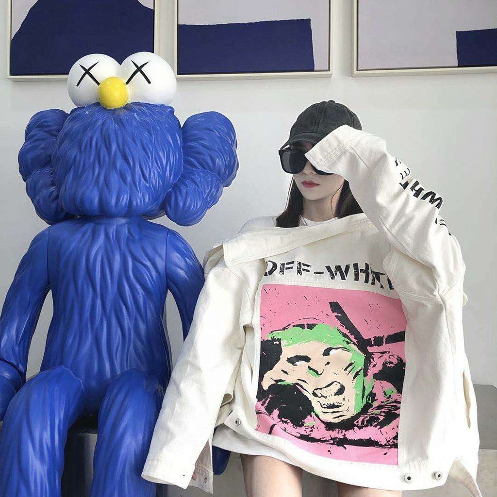 [Babe I'm Real] Áo Denim Jackets Off White  FW21  ( Full Tag, mac,... )