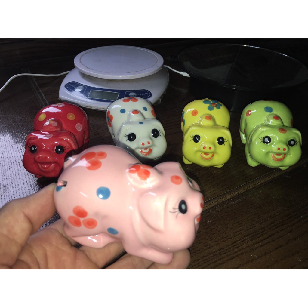 [COMBO] 5 chú heo đất, lợn đất Phong thủy, may mắn, Ngũ Sắc Mini, hàng Bát Tràng - Chỉ bán hàng loại 1