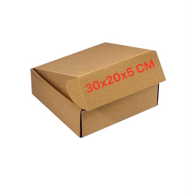 Thùng carton nắp gập size 30x20x5 cm bộ 10 hộp carton