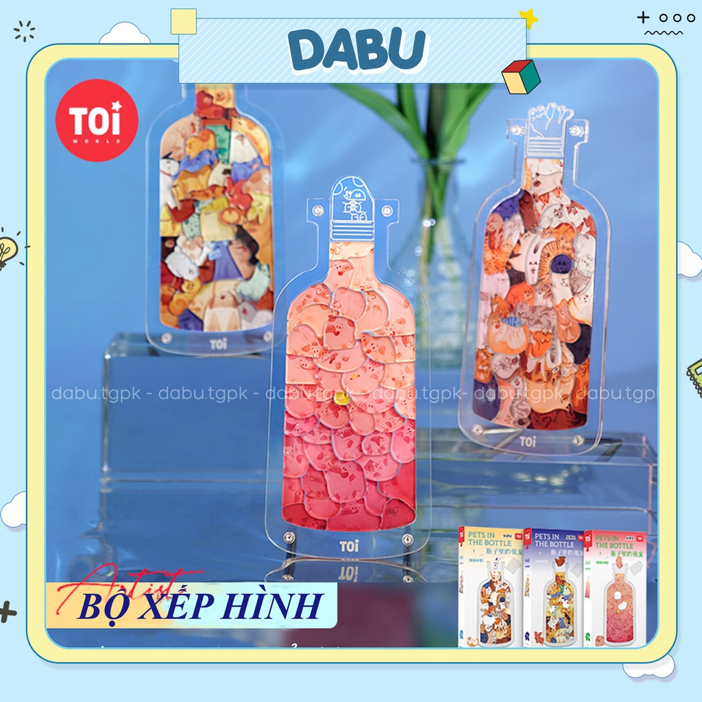 Bộ xếp hình 3D mẫu thú cưng Pets in the bottle 6 mẫu