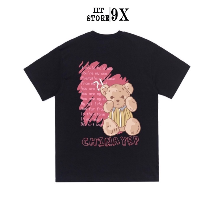 Áo thun unisex CHINATEY, Áo phông tay lỡ form rộng HT STORE 9X nam nữ vải cotton ulzzang đủ size