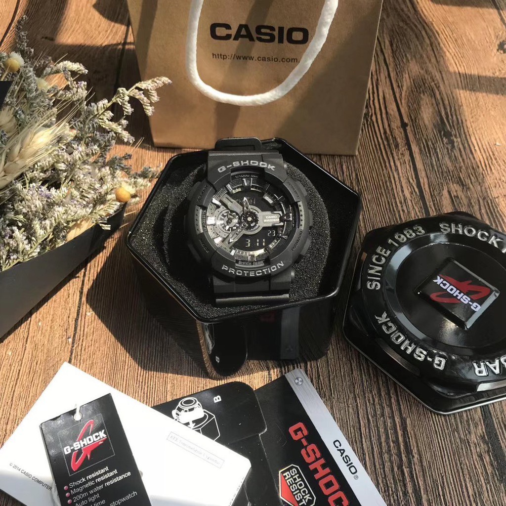 Đồng Hồ Thể Thao Nam Nữ CASIO G-Shock GA-110-BDR  Chống va đập, ảnh thật, full box , Autolight , chống nước chống shock | BigBuy360 - bigbuy360.vn
