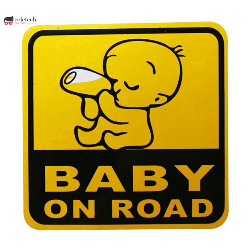 Decal dán trang trí xe hơi Baby In Car hoạt hình siêu đáng yêu 💢Hàng loại 1💢