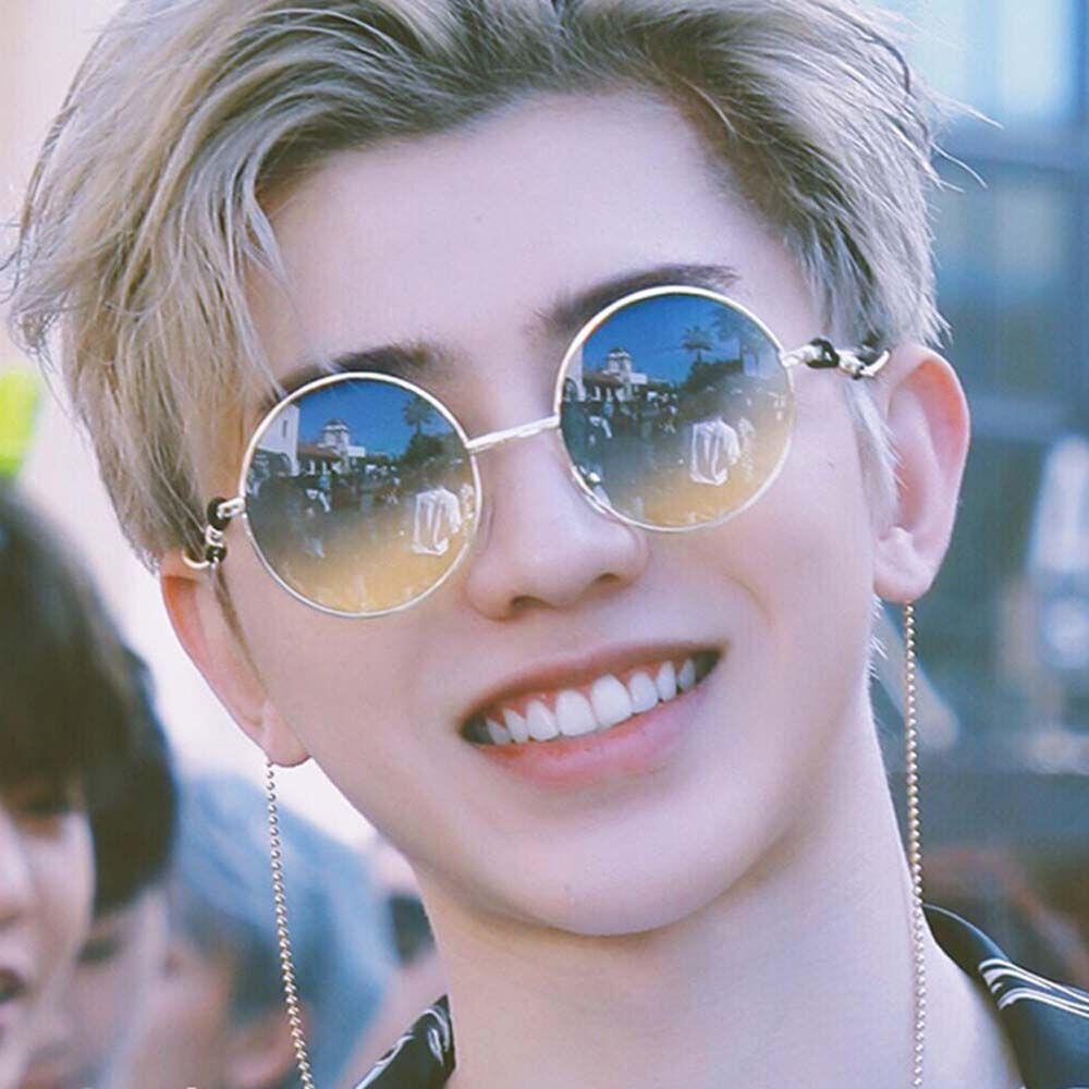 TWINKLE Kính Mát Gọng Kim Loại Tròn Màu Gradient Sang Trọng Cho Nam